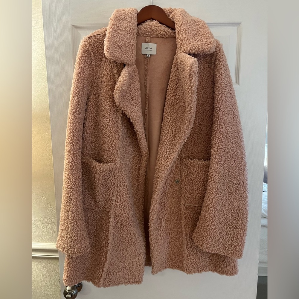 JOA Pink Teddy/Shearling Coat